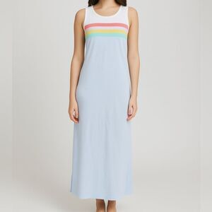 Joules Blue Multi Stripe Riviera Shift Dress Women's 14 100% Cotton Side Panels